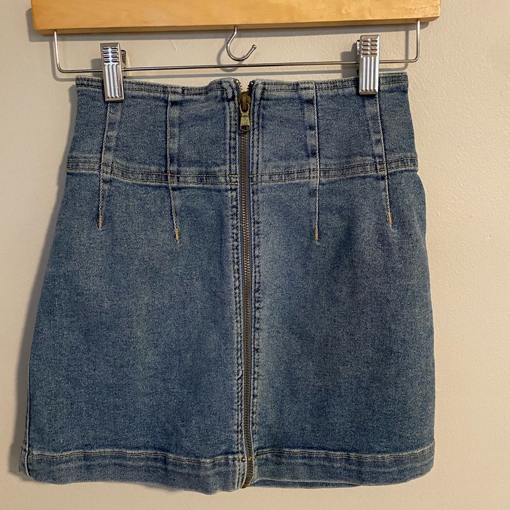 We the free Jean zip up skirt